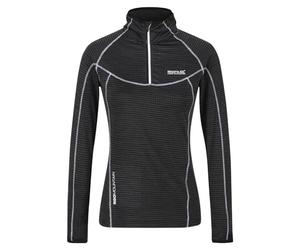 Regatta Womens Yonder Quick Dry Grid Fabric Performance Wicking Zip Neck Fleece T-Shirts/Polos/Vests - Black, 20