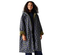 Regatta x Orla Kiely Girls Changing Robe, Frilly Flower Blue/Dark Olive, 5-9 Years