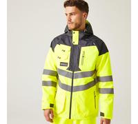 Regatta TRA340LA9PQ Tactical Hi-Vis Parka Jacket, Size Large, Yellow/Grey