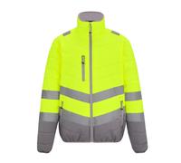 Regatta yellow high visibility two tone thermal waterproof work jacket TRA943