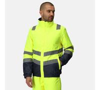 Regatta Yellow/navy Hi-vis Men's Waterproof Bomber Jacket #tra218