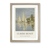Regattas At Argenteuil By Claude Monet Exhibition Museum Painting Framed Print | A3 Oak Framed Wall Art | Ready to Hang | Modern Historical Picture | Living Room Bedroom Lounge Office