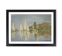 Regattas at Argenteuil by Claude Monet Framed Print | A2 Black Framed Wall Art | Ready to Hang | Modern Historical Picture | Living Room Bedroom Lounge Office