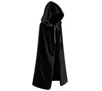 Regenboog Black Velvet Cape With Hood - Kids Cloak, Short Women's Cape for Christmas, Halloween, Masquerade - Witch/Wizard Costume - Adult Size 100cm