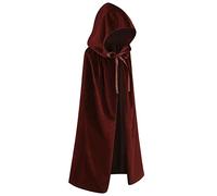 Regenboog Brown Velvet Cape With Hood - Kids Cloak, Short Women's Cape for Christmas, Halloween, Masquerade - Witch/Wizard Costume - Adult Size 80cm