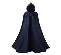 Regenboog Hooded Renaissance Cape for Women Men,Adult Medieval Cloak,Viking Cloak with Viking Sword Necklace, Blue, 51inch/130cm