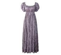 Regency Dress Empire Waist Ball Gown Jane Austen, Purple, M