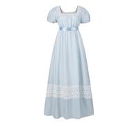 Regency Dresses for Women Regency Era Dress for Women Victorian Empire Waist Tea Party Ball Gown, Light Blue, L