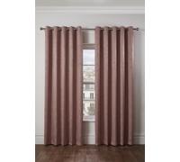 Regency - Elegant Woven Thermal Blackout Eyelet Curtains in Blush Pink - TJ Hughes Black