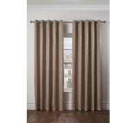 Regency - Elegant Woven Thermal Blackout Eyelet Curtains in Taupe - TJ Hughes Black