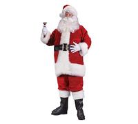 Regency Plush Santa suit - deluxe boxed costume. Jacket, trousers, hat, belt, boottops, gloves. 40-48" chest