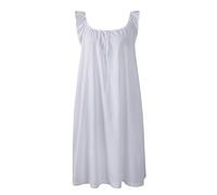 Regency Shift 1800s 19th Century Sleeveless Chemise Jane Austen Costume, White, XL