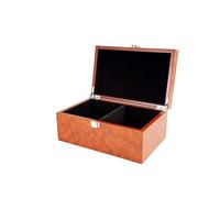 Regencychess Root Wood Burl Chess Piece Case with Hinged Lid Large