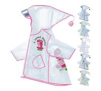 Regenjacke Kinder EVA Atmungsaktiv Regenschutz Regenmantel Outdoor Süße Muster Wasserdicht Regencape mit Kapuze Ärmeln Wiederverwendbar für Wandern Camping Reisen (Light Pink, 7-8 Years)
