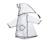Regenjacke Outdoor Kinder Klar Regenponcho mit Kapuze Ärmeln Wasserdicht EVA Regencape Atmungsaktiv Regenschutz Regenmantel für Wandern Camping Reisen (Black, M)