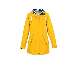 Regenliebe Women's Raincoat | Friesennerz Tailored | Striped Lining | Windproof and Waterproof, yellow, 16