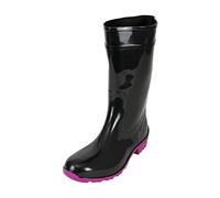 Regenliebe Women's Wellington Boots de Störtregen Rain Boots Long Shaft, Black fuchsia, 9 UK