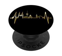 Regensburg Skyline Heartbeat German Heart I Love Regensburg PopSockets Adhesive PopGrip