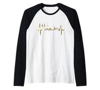 Regensburg Skyline Heartbeat German Heart I Love Regensburg Raglan Baseball Tee