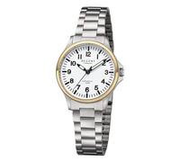 REGENT 3287.91.99 Women's Watch Titanium with Link Bracelet Analogue 10 ATM Sapphire Glass, Titanium band-white-bicolour