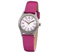 Regent Children's Watch Elegant Pink Analogue Leather Strap Watch Quartz Dial White URF946