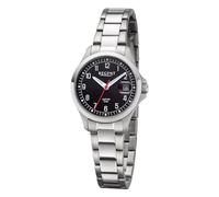 REGENT Ladies Watch with Sapphire Glass Steel/Black 5 Bar 12221201, silver/black, Bracelet