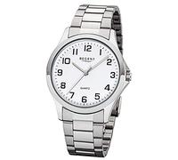 REGENT Men's Analogue Quartz Watch with Stainless Steel Strap 11090334, Silver, Bracelet