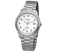 Regent Men's Watch with Titanium Links Strap and Titanium Case 36 mm Diameter Quartz Arabic Numbers Date