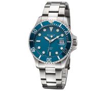 Regent Men's Wrist Watch Quartz 30 BAR Steel/Petrol BA-859