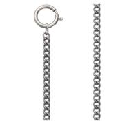 REGENT Pocket Watch Chain Pocket Watch Chain for Pocket Watch with Carabiner and Spring Ring in Various Designs, Ps-06 - Grey 6 mm, Casual