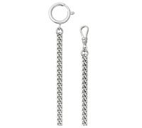 REGENT Pocket Watch Chain Pocket Watch Chain for Pocket Watch with Carabiner and Spring Ring in Various Designs, P-47 - Silver 5 mm, Minimalist