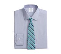 Regent Regular-fit Non-iron Dress Shirt- Oxford Stretch- Ainsley Collar - check - male - Brooks Brothers - Formal Shirts - Blue - S - Shirts S