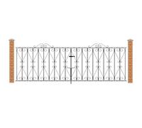 Regent Scroll Metal Garden Driveway Gates Galvanised Wrought Iron Style Swing Gate (2743mm (9ft) Gap X 914mm High RDZP16)