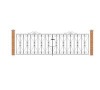 Regent Scroll Metal Garden Driveway Gates Galvanised Wrought Iron Style Swing Gate (3048mm (10ft) Gap X 914mm High RDZP19)