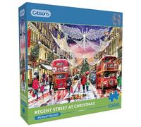 Regent Street at Christmas | 500XL Piece Jigsaw Puzzle | London Christmas Lights | Extra Large Piece Jigsaw Puzzle for Adults | Premium 100% Recycled Board | Great Gift for Adults | Gibsons Games B Co