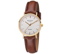 Regent Women ´S Wristswatch Gold Coloured with Leather Strap Braun F-1299