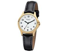 REGENT Women's Analogue Miyota 2035 Watch with Faux Leather Strap 12100664, Gold-Brown, Strap.