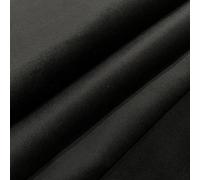 Regents Lux Soft Touch Plain Velvet Fire Retardant Plush Low Velour Cushion Sofa Upholstery Fabric Sold by the Metre - Black - 10 Metres