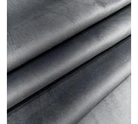 Regents Lux Soft Touch Plain Velvet Fire Retardant Plush Low Velour Cushion Sofa Upholstery Fabric Sold by The Metre - Asphalt Grey - 3 Metres