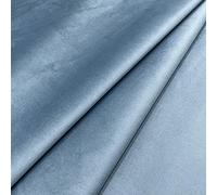 Regents Lux Soft Touch Plain Velvet Fire Retardant Plush Low Velour Cushion Sofa Upholstery Fabric Sold by The Metre - Sky Blue - Sample