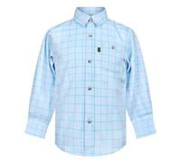 Regents View Kids (Unisex) Tattersall Long Sleeve Checked Shirt - Comfortable, Soft & Durable Smart Casual Clothing for All Country Lifestyle Kids. SH48 Blue