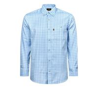 Regents View Mens Tattersall Long Sleeve Button Down Collar Checked Shirt - Comfortable, Soft & Durable Smart Casual Work Wear & Country Style Clothing. (UK, Alpha, L, Regular, Regular, Blue SH50)