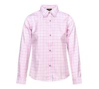 Regents View Womens Tattersall Long Sleeve Checked Shirt (No Pocket) - Comfortable, Soft & Durable Smart Casual Country Style Clothing. (UK, Numeric, 14, Regular, Regular, Pink SH48-2)