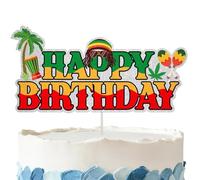 Reggae Birthday Cake Topper - Glitter Reggae Party Decorations for Birthday Party Supplies