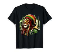 Reggae Clothing For Men Roots Rasta Lion 420 Jamaica T-Shirt