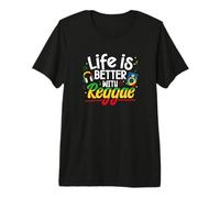 Reggae Life is Better Jamaican Rasta Jamaica Rastafarian Premium T-Shirt