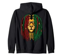 Reggae Lion Dreadlocks Wild Cat Rasta Africa Rastafari Look Zip Hoodie