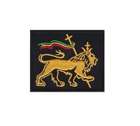 Reggae Lion of Judah Rastafari Square Patch Badge Embroidered Iron on Applique Patch Accessory