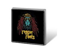 Reggae Lion Roots Custom Lapel Pins Square Brooch Tie Suit Dress Accessories for Men Women Wedding Birthday
