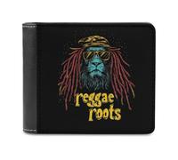 Reggae Lion Roots Funny Wallet for Men RFID Blocking Bifold Wallet Soft Billfold with Card Slots Custom Gifts